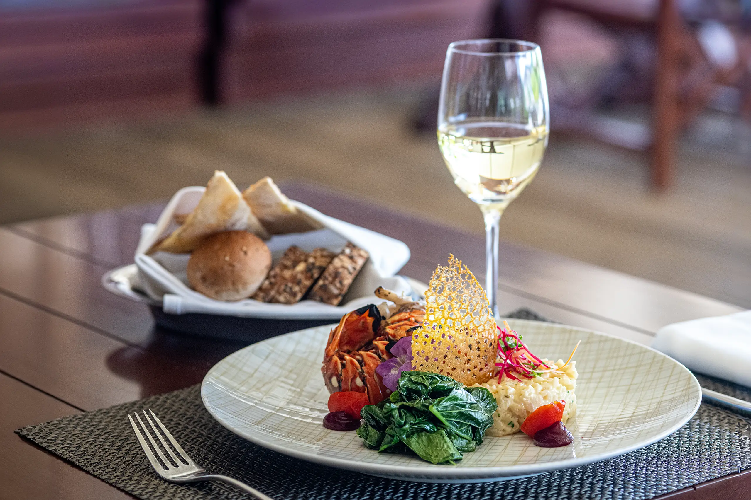 A lobster served at Kempinski resort in Dominica, W.I. Eastern Caribbean.