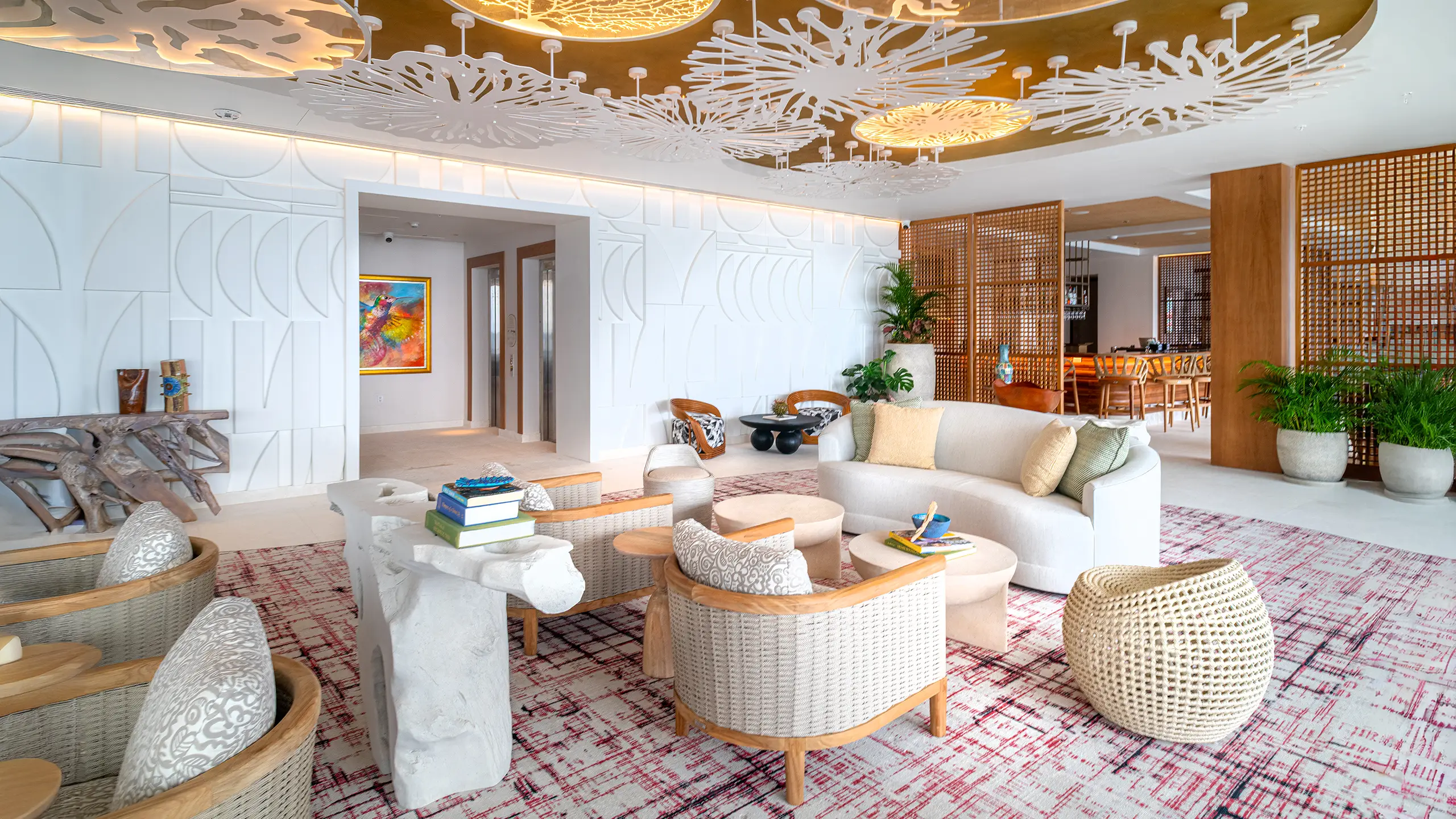 Lobby in Indigo hotel IHG, Barbados. West Indies.