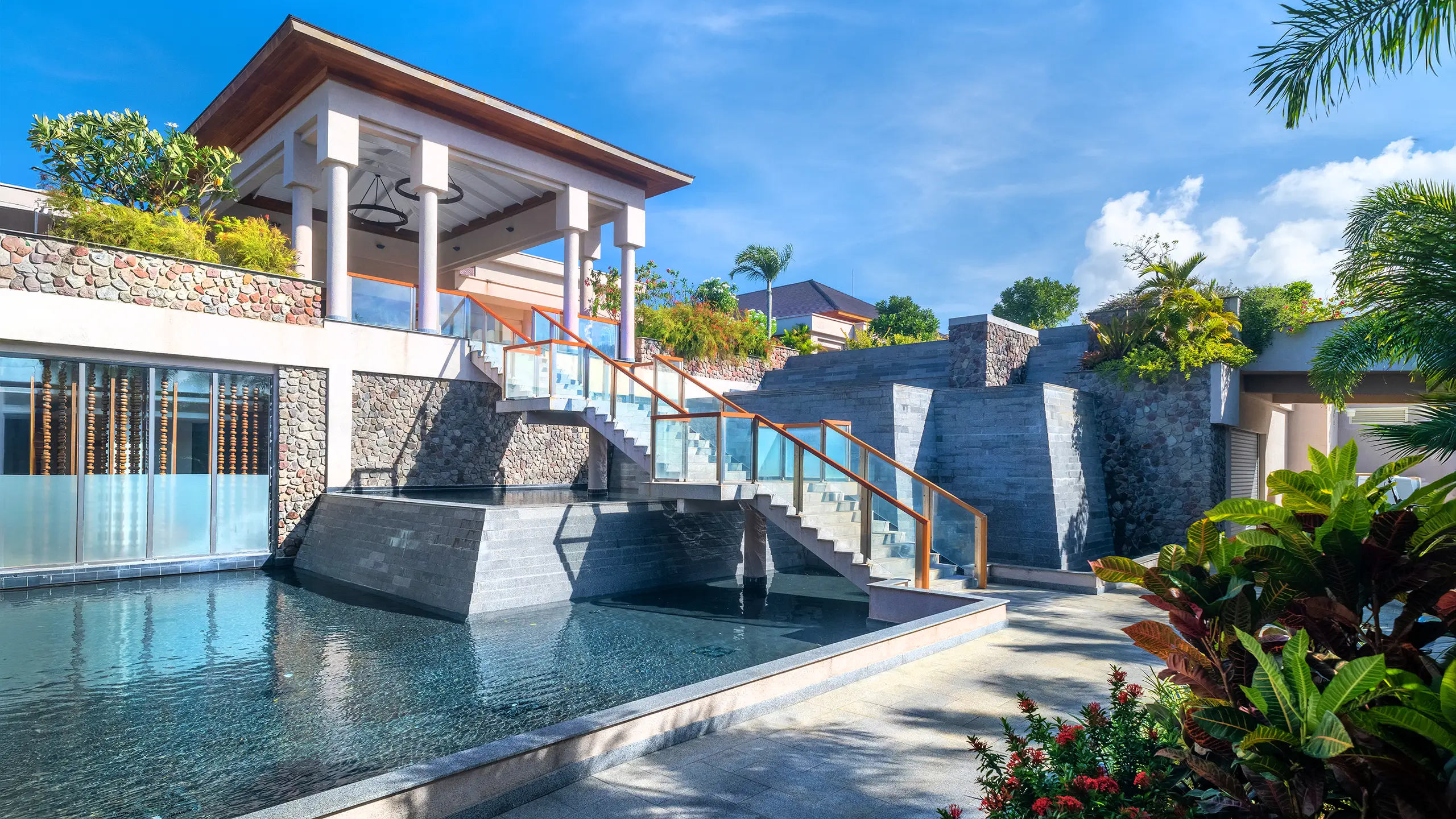 Side entrance to Kempinski Resort and Spa (now Intercontinental IHG), Dominica, Eastern Caribbean.